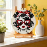 Retro Fashion Girl Embroidery Kit – DIY Modern Woman Hand Embroidery Hoop Art Set
