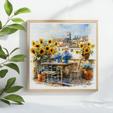 Sunflower Terrace Retreat Cross Stitch Kit 🌻☀️🏡✨