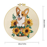 Sunflower Corgi Embroidery Kit Kits For Stitchers
