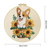 Sunflower Corgi Embroidery Kit Kits For Stitchers