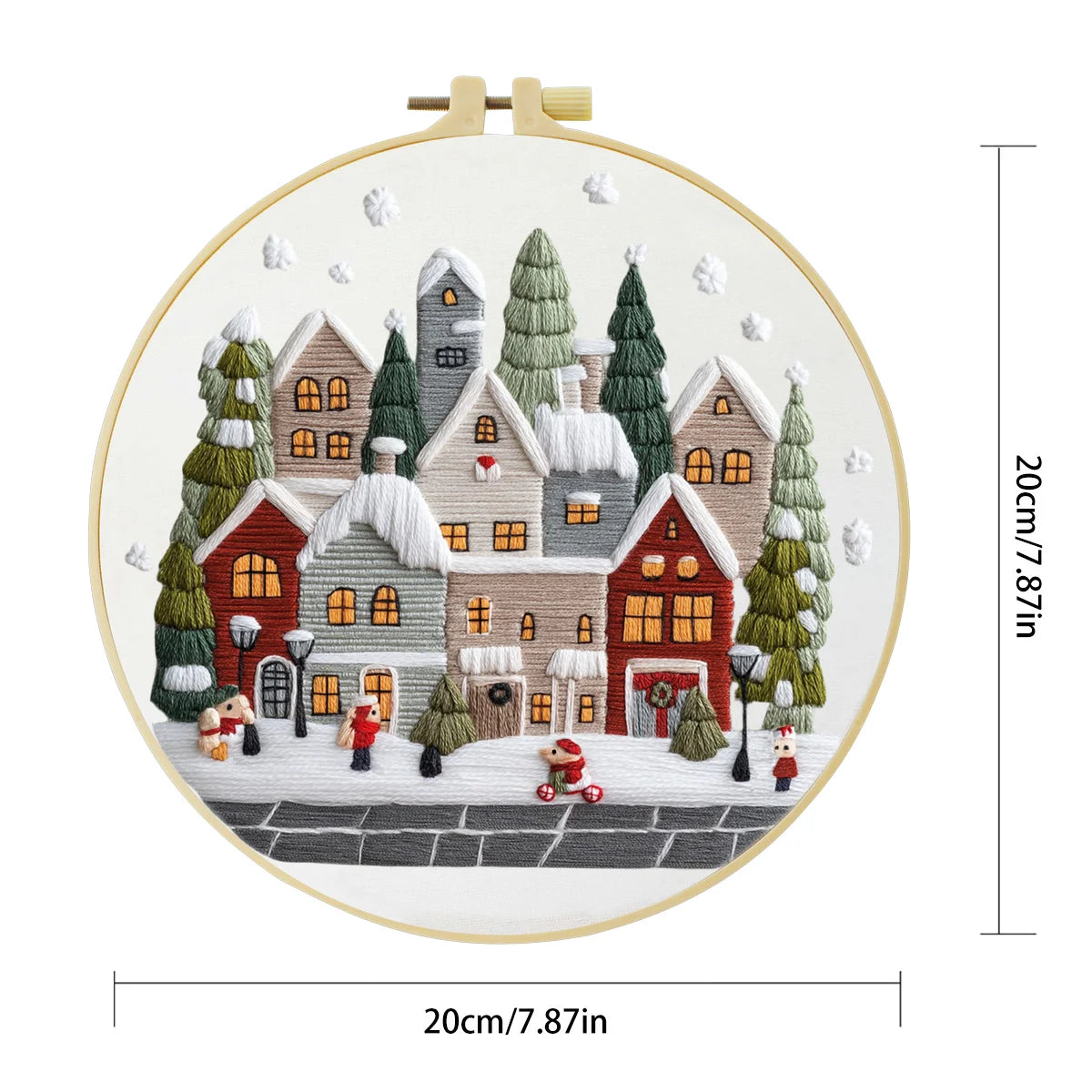 Highland Cow Embroidery DIY Kit – Farmhouse Animal Beginner Stitching Kit with Hoop & Pattern