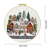 Highland Cow Embroidery DIY Kit – Farmhouse Animal Beginner Stitching Kit with Hoop & Pattern