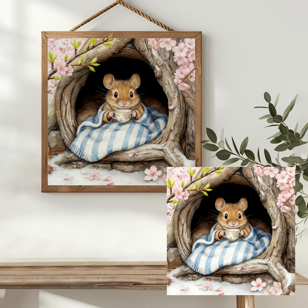 Cozy Mouse Teatime Cross Stitch Kit