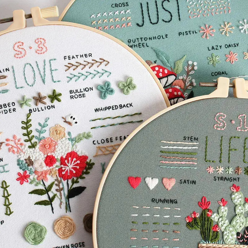 3-Piece Beginner Embroidery Kit Set Kits For Stitchers