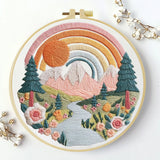 Hand-Embroidered Mushroom Basket Wall Art – Woodland Hoop Decor