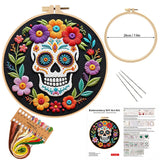Floral Sugar Skull Embroidery Kit – Set of 3