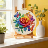 Rainbow Rose & Butterflies Embroidery Kit Kits For Stitchers