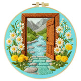 Open Door Landscape Embroidery Kit – DIY Nature Scene Hoop Art for Beginners & Craft Lovers Kits For Stitchers