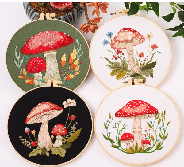 Woodland Mushroom Hand Embroidery Kit