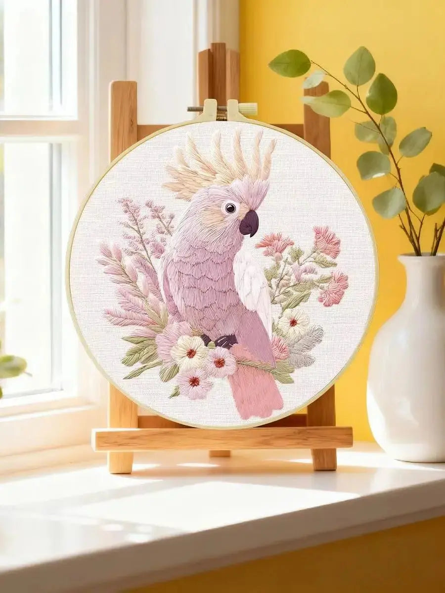 Blush Cockatoo Embroidery Kit Kits For Stitchers