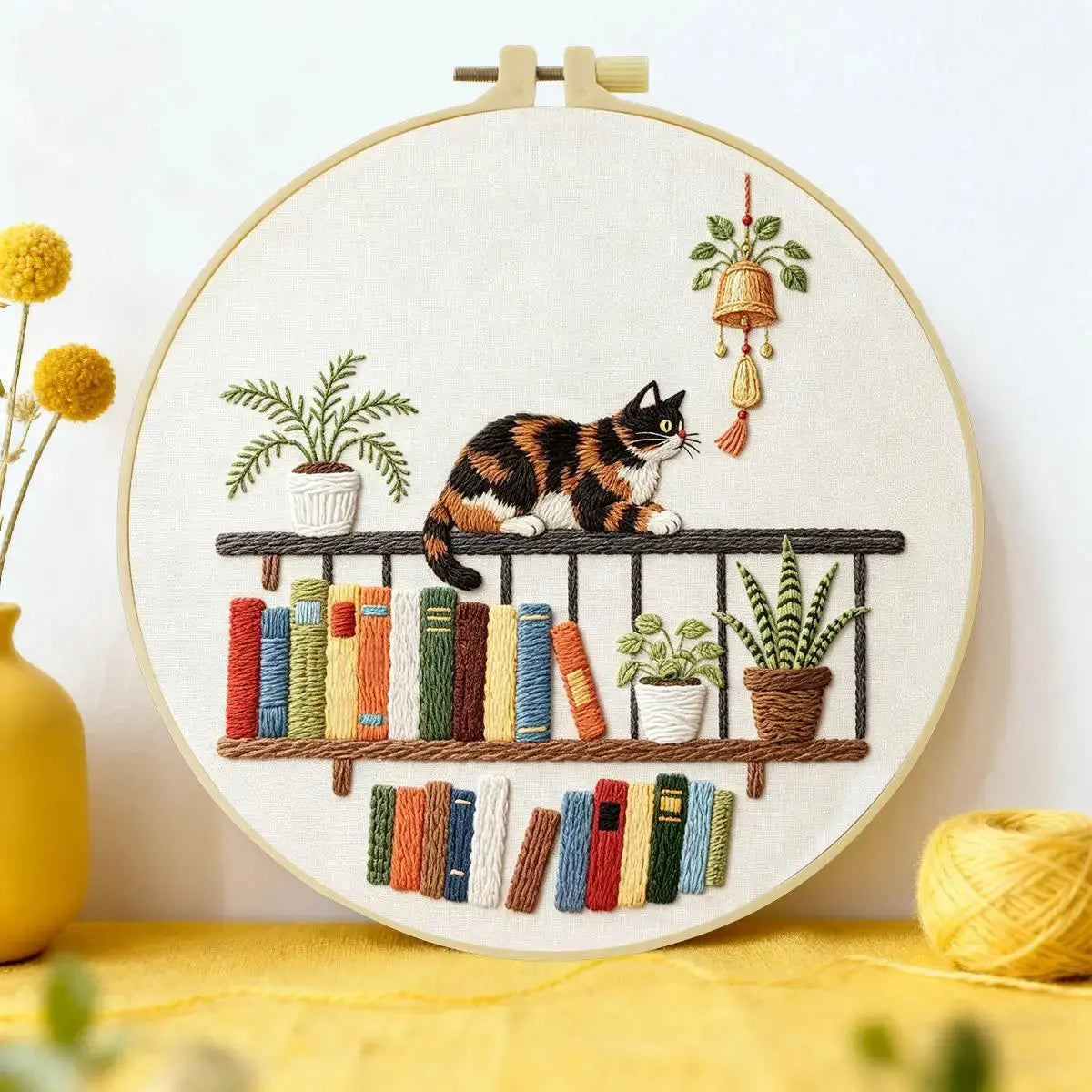 Book Nook Cat Embroidery Kit Kits For Stitchers