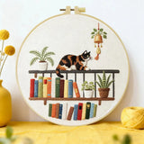 Book Nook Cat Embroidery Kit Kits For Stitchers