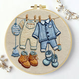Handmade Baby Clothes Embroidery Hoop Wall Art – Sweet Nursery Laundry Line Decor