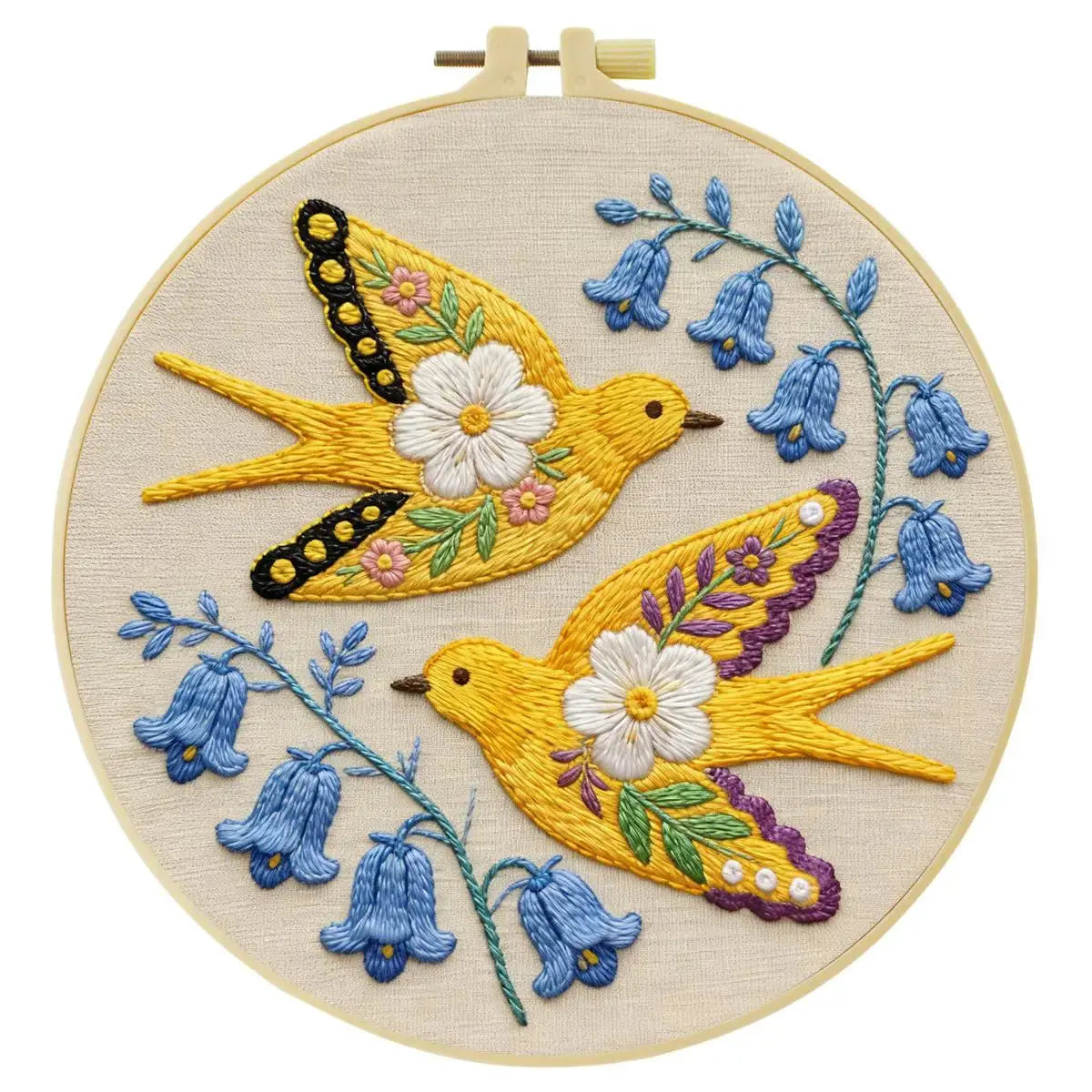Floral Swallows Embroidery Kit ๐๏ธ๐ธ Kits For Stitchers