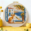 Seaside Window Cat Embroidery Kit Kits For Stitchers