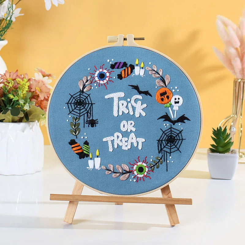 Spooky Halloween Embroidery Kit Collection – 6 Designs