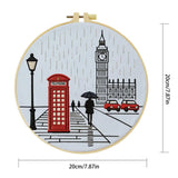 London Embroidery Kit for Beginners – DIY Big Ben Hand Embroidery Hoop Set
