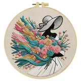 Elegant Floral Lady Embroidery Kit – Vintage Fashion DIY Hand Embroidery Set 👒🌸✨ Kits For Stitchers