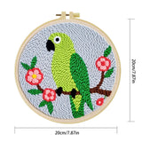 Cute Parrot Punch Needle Wall Art – Handmade Embroidery Hoop Decor for Nursery & Cozy Rooms