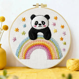 Rainbow Panda Embroidery Kit Kits For Stitchers