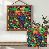 Stained Glass Parrot Cross Stitch Kit 🦜🌺🌈✨ Kits For Stitchers