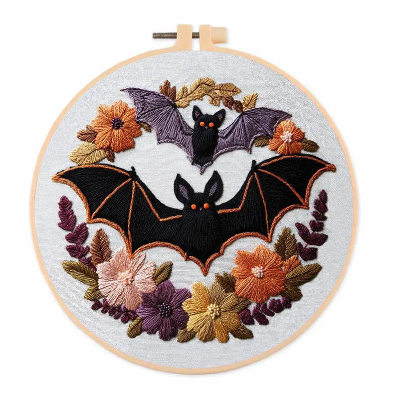 Floral Halloween Embroidery Kit Collection – 4 Designs