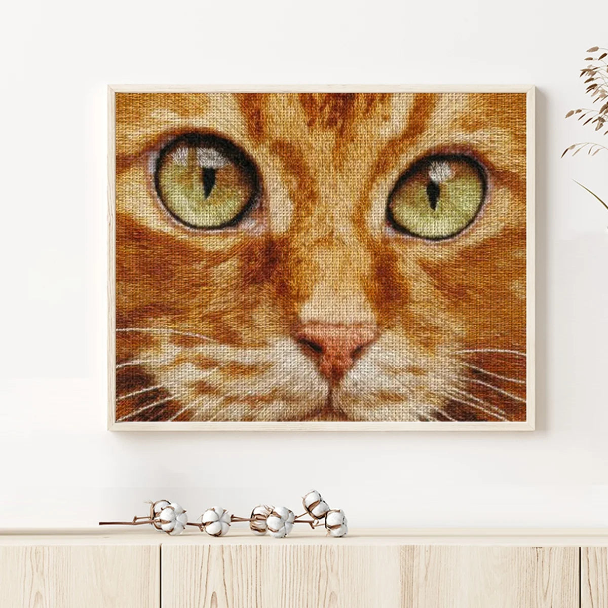 Ginger Cat Eyes Cross Stitch Kit 🐱🧵✨