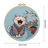 Smiling Kimono Cat Embroidery Kit Kits For Stitchers