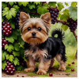 Yorkie Among Vineyard Grapes Cross Stitch Kit 🍇🐶💜✨