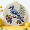 Blue Jay Bird Embroidery Kit for Beginners – DIY Nature Hand Embroidery Hoop Set Kits For Stitchers