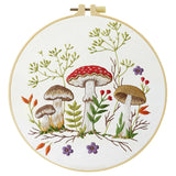 Mushroom Embroidery Kit for Beginners – DIY Woodland Hand Embroidery Hoop Set