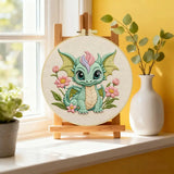 Baby Dragon Embroidery Kit 🐉🌸 Kits For Stitchers