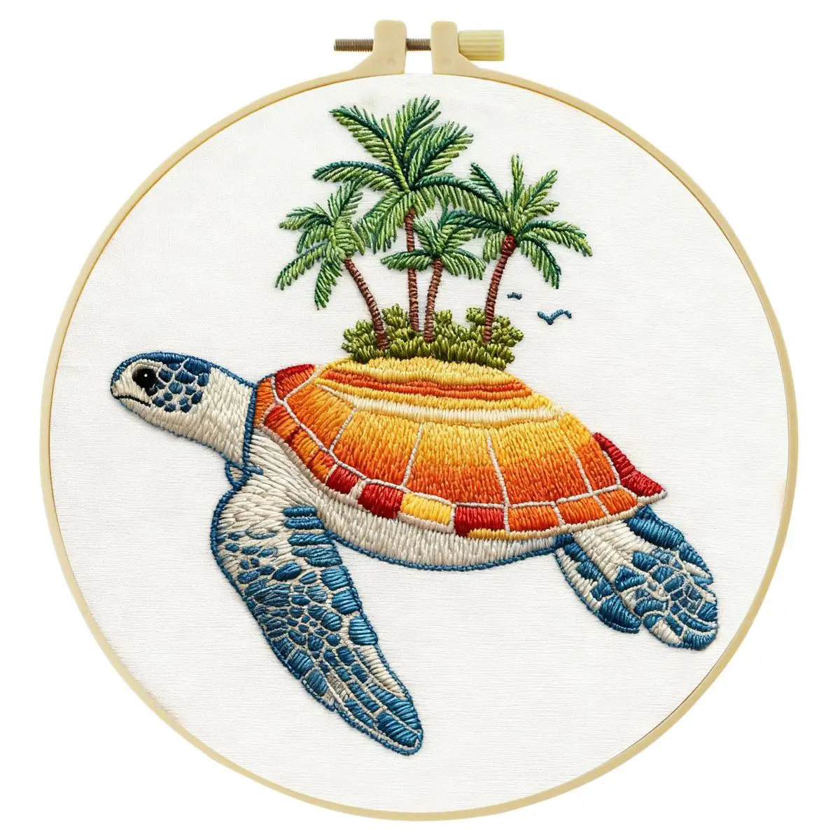 Sea Turtle Paradise Embroidery Kit 🐢🌴🧵