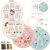 3/4pcs Beginner Embroidery Starter Kit Kits For Stitchers