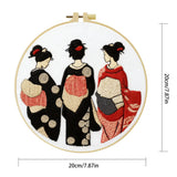 Elegant Geisha Embroidery Starter Kit – DIY Traditional Japanese Sewing Art Set for Beginners