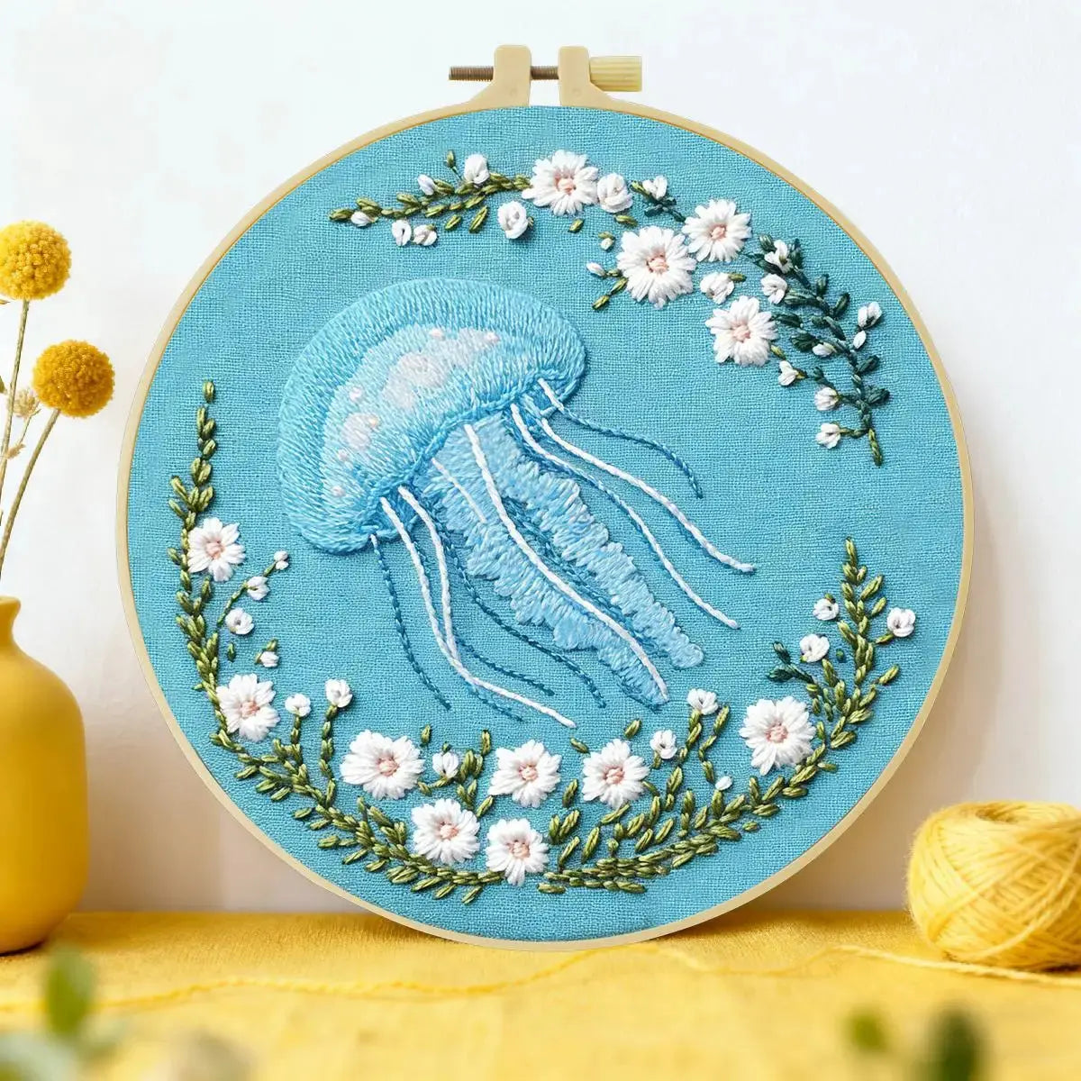 Floral Jellyfish Embroidery Kit Kits For Stitchers