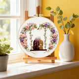 Grandma & Granddaughter Embroidery Kit for Beginners – DIY Floral Hand Embroidery Hoop Set