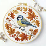 Blue Sparrow on a Branch Embroidery Starter Kit