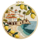 Mediterranean Lemon Coast Embroidery Kit Kits For Stitchers