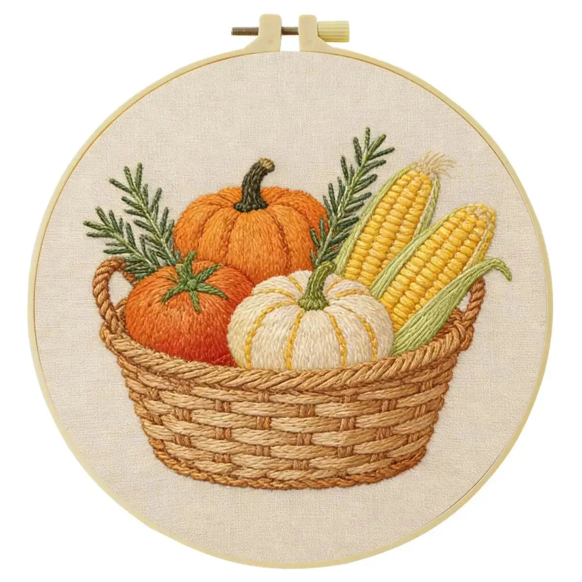 Autumn Harvest Basket Embroidery Kit Kits For Stitchers