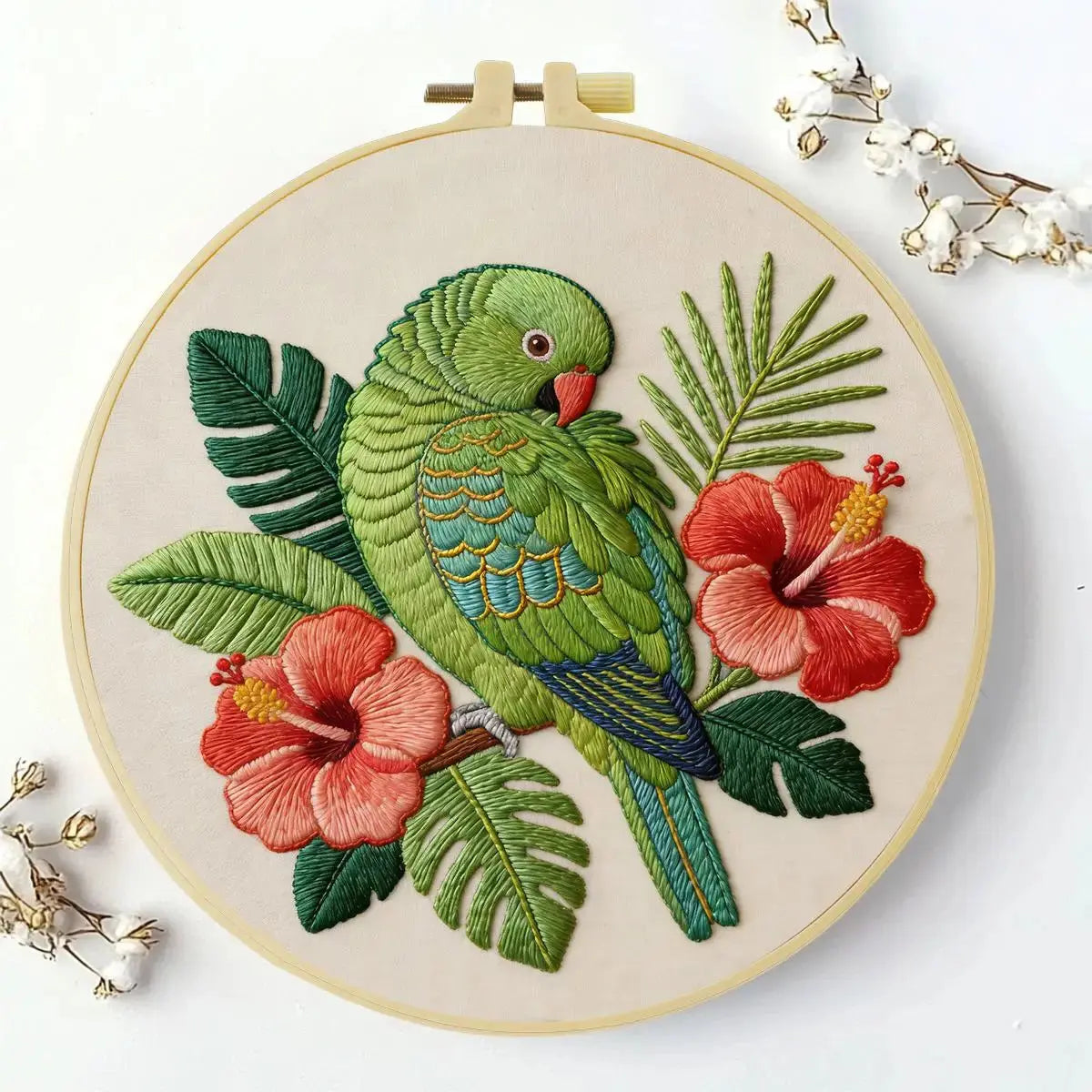 Tropical Parrot Embroidery Kit Kits For Stitchers