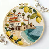Mediterranean Lemon Coast Embroidery Kit Kits For Stitchers