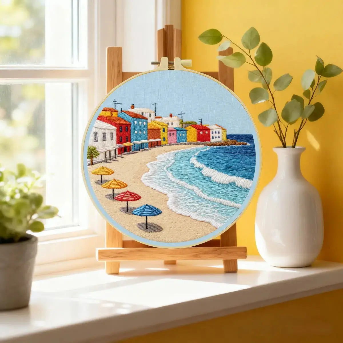 Seaside Village Embroidery Kit Kits For Stitchers