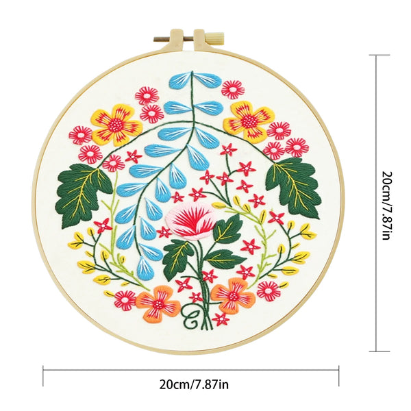 Folk Floral Hand Embroidery Kit