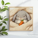 Sleeping Bunny with Carrot Cross Stitch Kit 🐰🥕💛