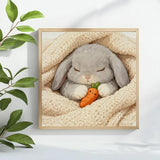 Sleeping Bunny with Carrot Cross Stitch Kit 🐰🥕💛 Kits For Stitchers