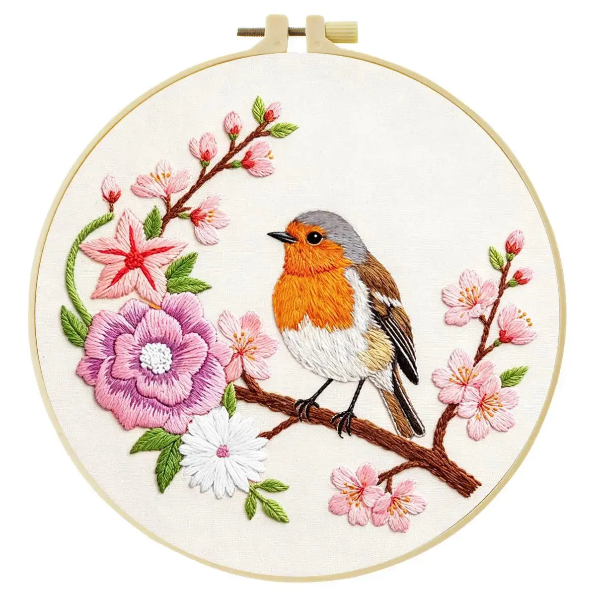 Robin Blossom Embroidery Kit Kits For Stitchers