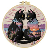 Midnight Soulmates Cat Embroidery Kit Kits For Stitchers