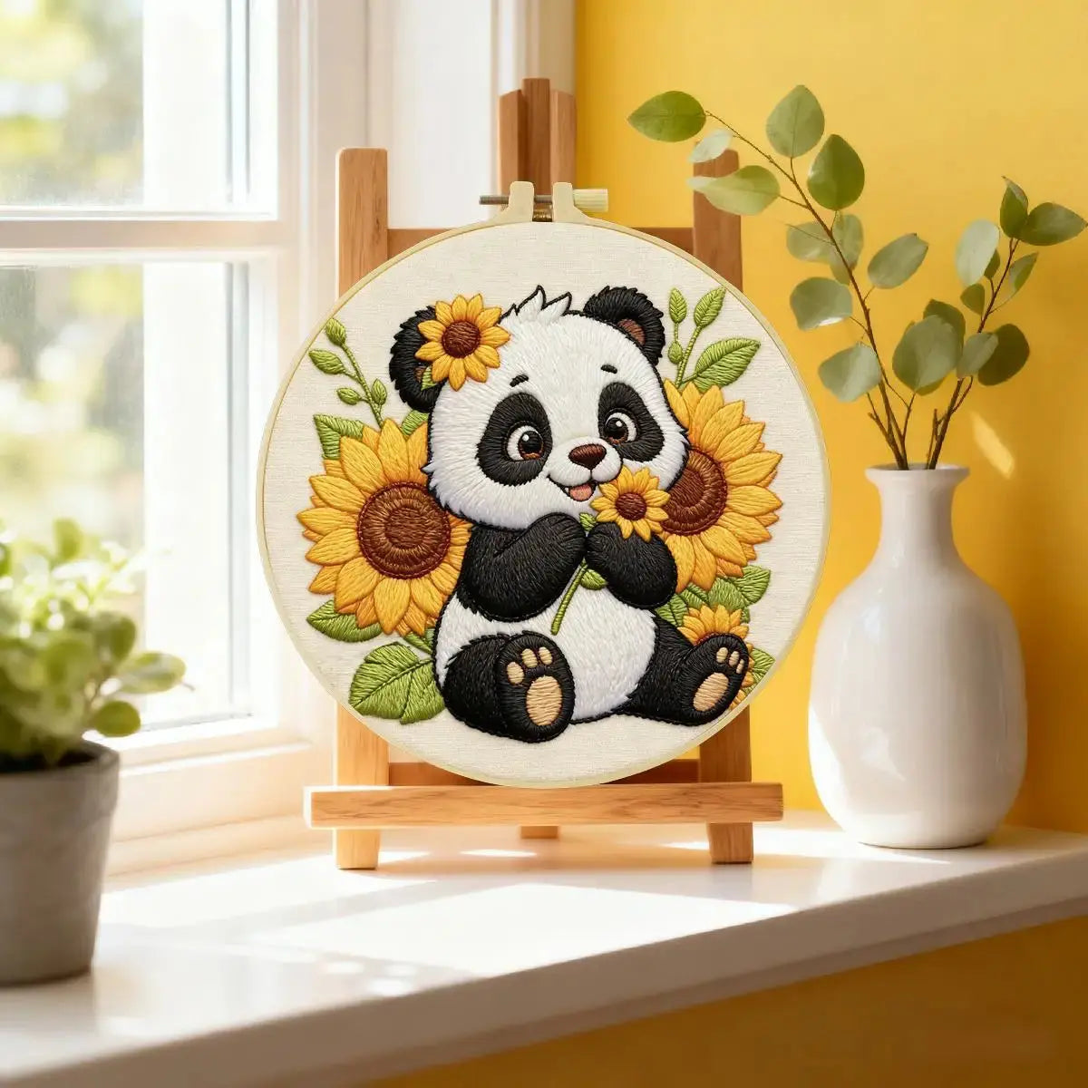 Sunflower Panda Embroidery Kit 🌻🐼 Kits For Stitchers