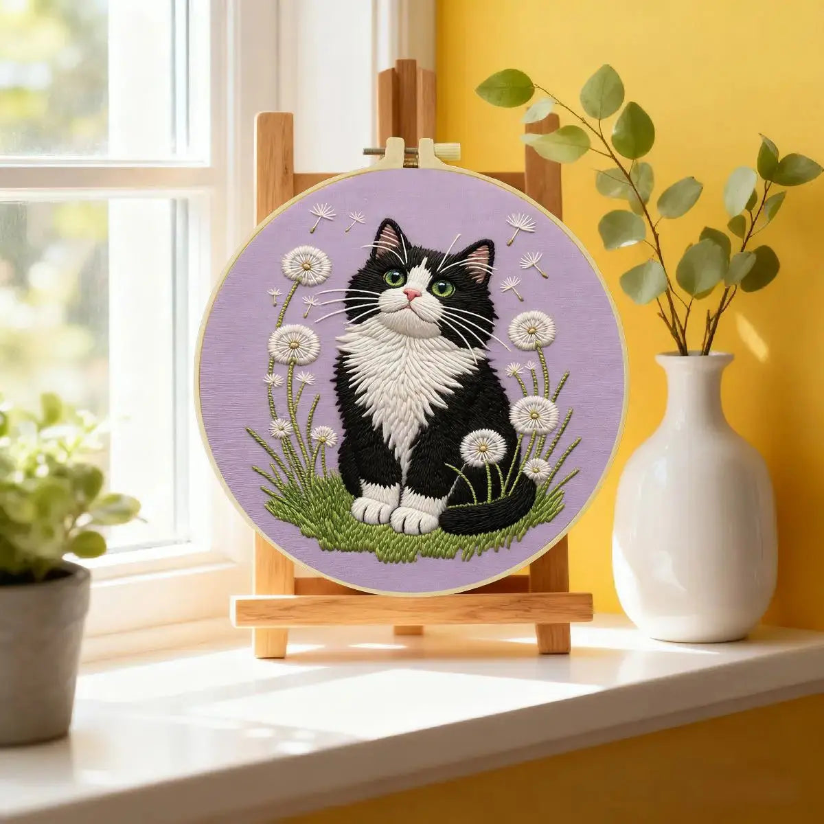 Dandelion Cat Embroidery Kit Kits For Stitchers
